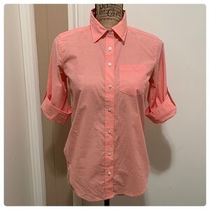 ANN TAYLOR Button Front Shirt Salmon Career XSP